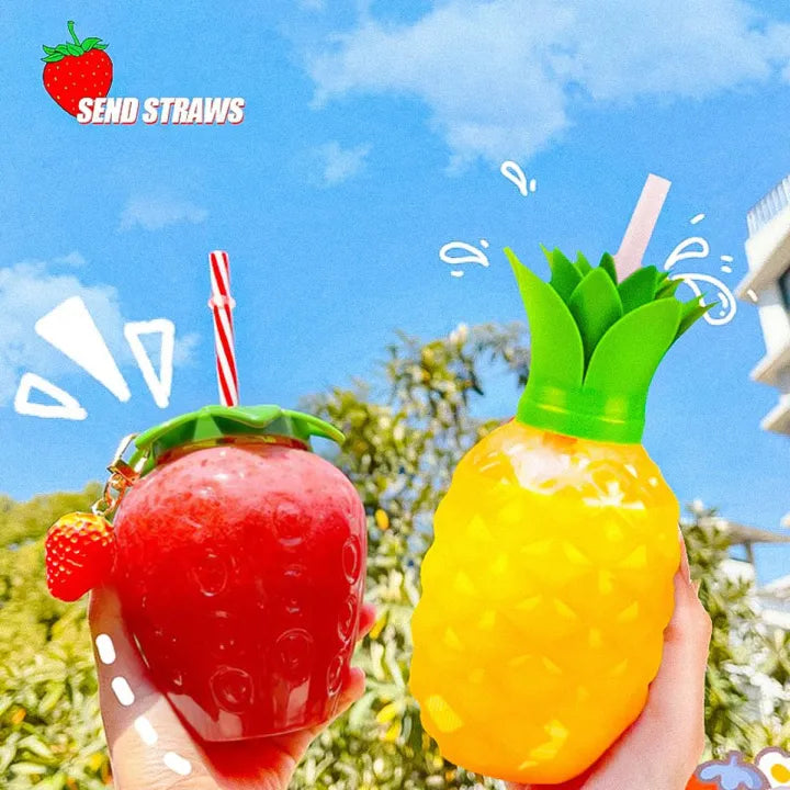 500ml Cute Fruit Shape Water Bottle, Kids Water Bottle, Portable Leak Proof Straw Water Bottle 500ml Cute Fruit Shape Water Bottle, Kids Water Bottle, Portable Leak Proof Straw Water Bottle